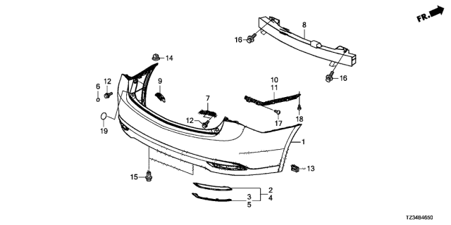 2015 Acura TLX Chrome Strip, L Diagram for 33558TZ3A01