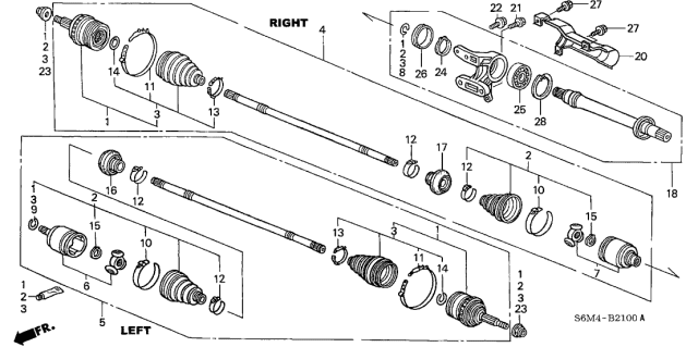 2005 Acura RSX  Joint, Inboard Diagram for 44310SDAA61