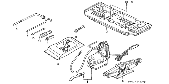 2004 Acura NSX  Bar, Jack Diagram for 89320SL0003