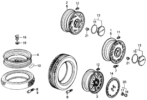 1988 Acura Integra  Nut, Wheel (Fuse Rashi) Diagram for 44736SA0981