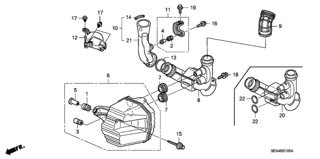 2004 Acura TSX Rubber B, Resonator Mounting Diagram for 17213P8CA00