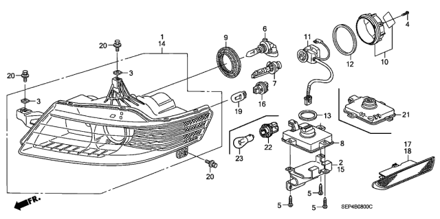 2006 Acura TL Igniter, Hid Diagram for 33129SNB003