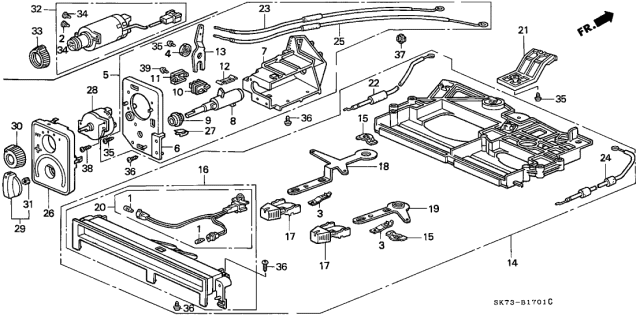 1990 Acura Integra  Washer, Link Diagram for 77671SE3003