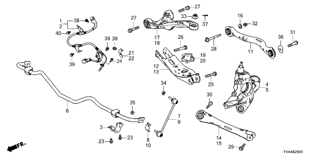 2022 Acura MDX  Arm Complete, Rear Diagram for 52340TYAA00