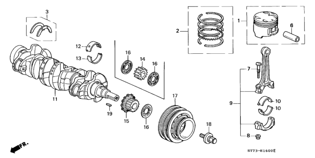 2001 Acura Integra  Bolt-Washer (14X31) Diagram for 90017PR3003