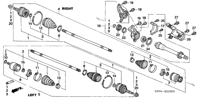 2006 Acura MDX  Joint Set, Outboard Diagram for 44014S9VA72
