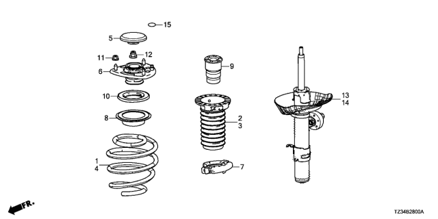 2020 Acura TLX Rubber, Front Spring Diagram for 51684T2AA02