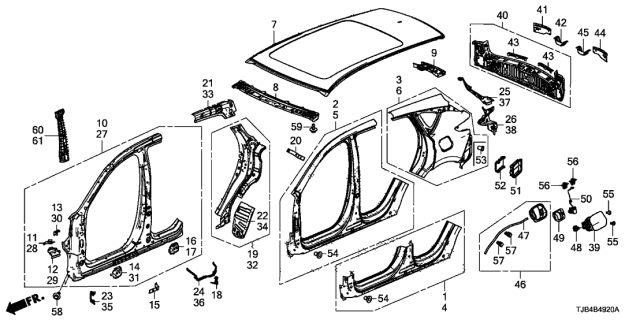 2020 Acura RDX  CLIP, HOOD OPEN WIRE (GRAY) Diagram for 91505SWA003