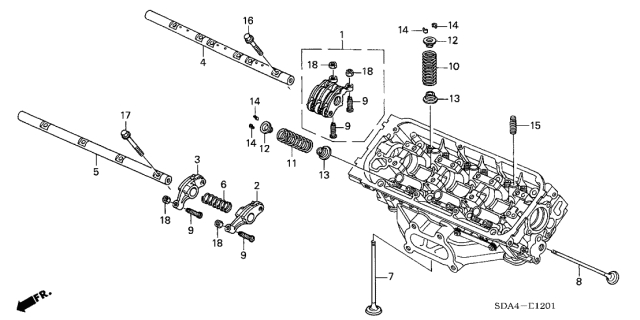 2004 Acura TL  Spring, Intake Valve (Gray) (Associated Spring) Diagram for 14761P8EA02