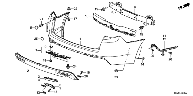 2013 Acura TSX Cap, Rear Bumper (Cobalt Blue Pearl) Diagram for 71503S9A000C6