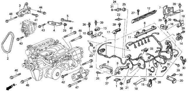1994 Acura Vigor  Bolt, Flange (12X95) Diagram for 957011209508