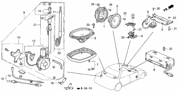 1993 Acura Vigor  Screw-Washer (4X16) Diagram for 938920401608