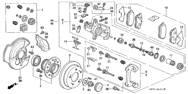 1997 Acura Integra  Bleedscrew Diagram for 45352SMGE01