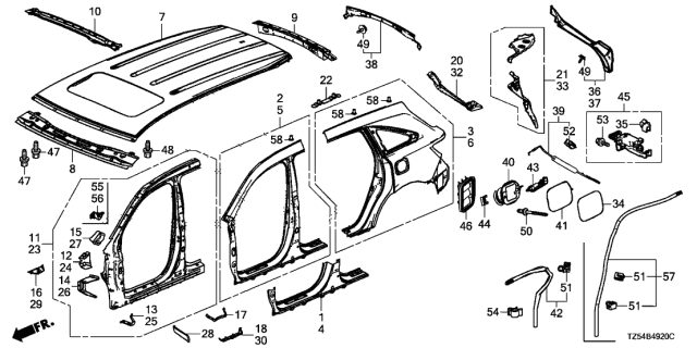 2017 Acura MDX  Bolt-Washer (6X20) Diagram for 90128S3A003