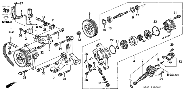 2003 Acura RL  O-Ring (15.2X2.4) Diagram for 91347P2A003