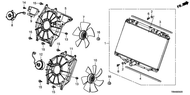 2021 Acura NSX  Fan, Cooling Diagram for 3861158GA01