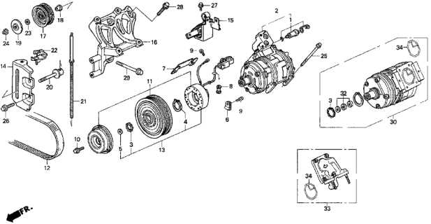 1992 Acura Vigor Clip, Lead Wire Diagram for 38816PH1003