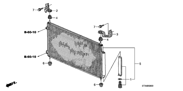 2008 Acura MDX Condenser Assembly Diagram for 80110STXA01