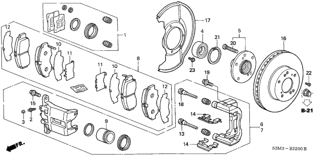 2002 Acura CL  Bearing Assembly, Front Hub (Nsk) Diagram for 44300S84A02