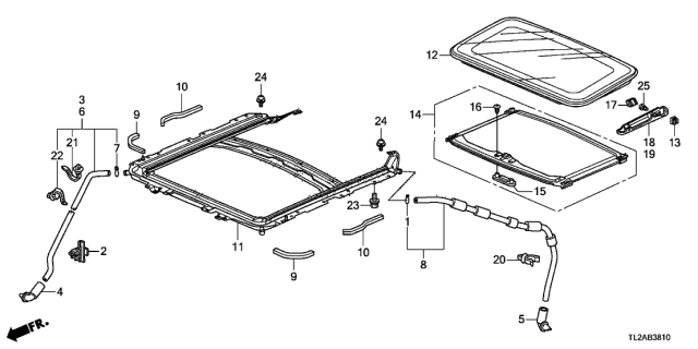 2013 Acura TSX  Sunshade Assembly (Graphite Black) Diagram for 70600TL0G22ZC
