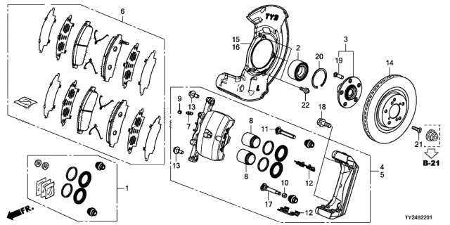 2017 Acura RLX Splash Guard, Left Front Diagram for 45256TY3A00