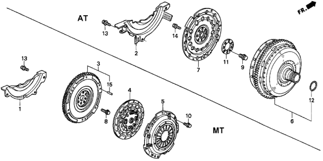1997 Acura CL  Flywheel Diagram for 22100PT7013