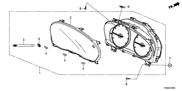 2020 Acura ILX Meter Assembly Combination Diagram for 78100T3RA12