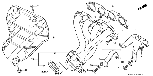 2005 Acura RSX  Cover Complete, Exhaust Mn Diagram for 18120PNDA01