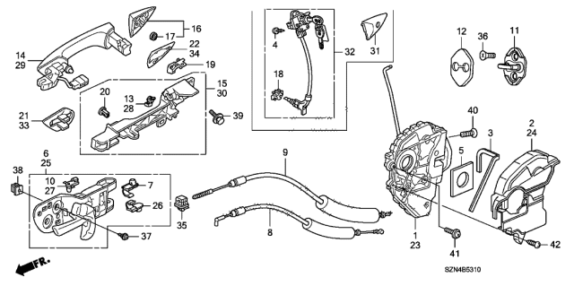 2010 Acura ZDX  Clip T, Cable End (Black) Diagram for 72164TA5A01