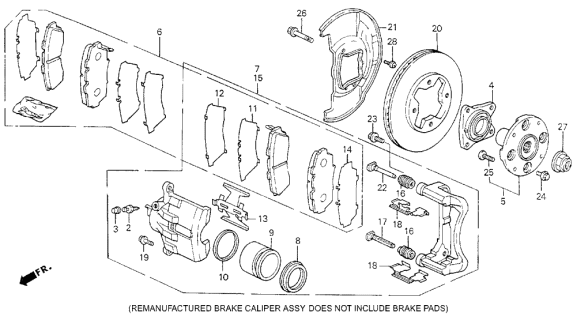 1992 Acura Vigor  Bolt, Caliper Mounting (12X21) Diagram for 90107SM4000
