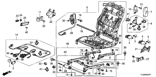 2011 Acura TSX Switch Assembly, Passenger Side (4 Way) Diagram for 81253SDBA71