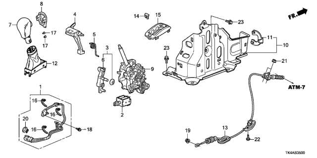 2014 Acura TL Switch Set, Parking Pin Diagram for 35740TK4A82