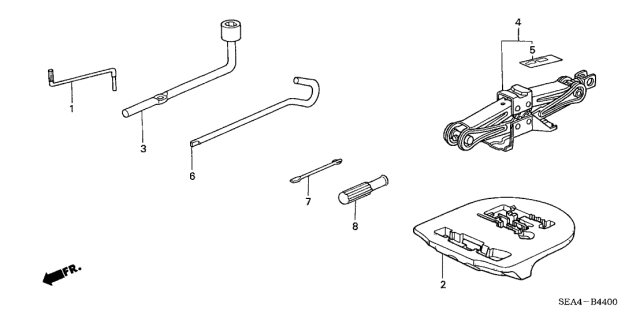 2005 Acura TSX  Wrench, Wheel Diagram for 89211S05003
