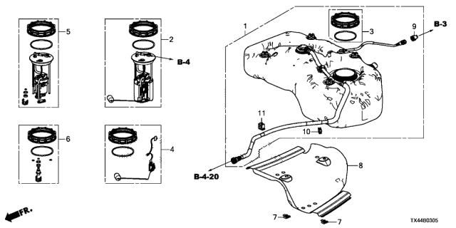 2014 Acura RDX  Clamp, Breather Tube Diagram for 91593TA0G01