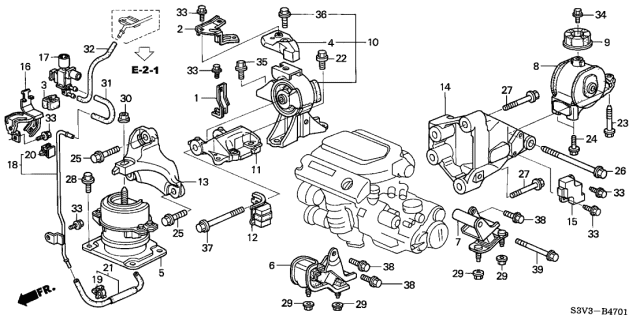 2003 Acura MDX  Bracket, Electronic Control Mounting Solenoid Diagram for 50911S3V000