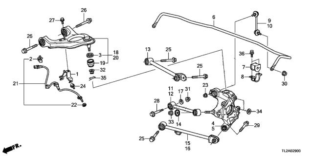 2014 Acura TSX  Arm A, Left Rear (Lower) Diagram for 52375TL0E00