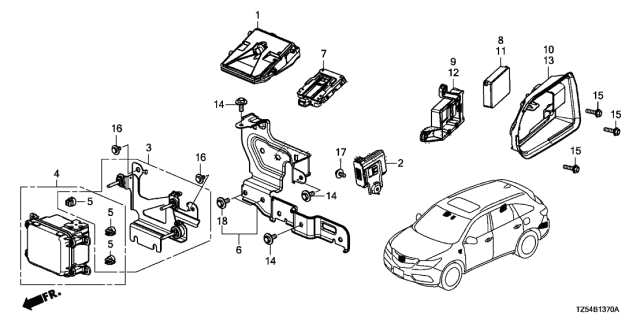 2015 Acura MDX  Grip Diagram for 36803SFY003