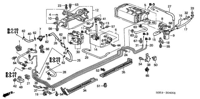 2002 Acura TL Clip, Purge Hose Diagram for 91592S87A01