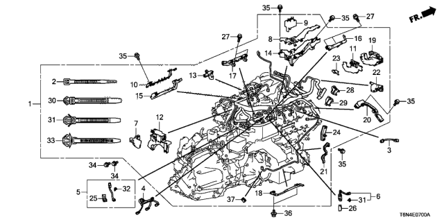 2020 Acura NSX  Holder H, Engine Harness Diagram for 32142R60U00
