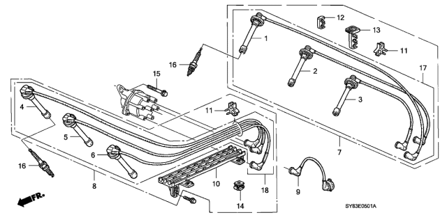 1999 Acura CL  Wire Assembly, Ignition Center Diagram for 32723P8AA01