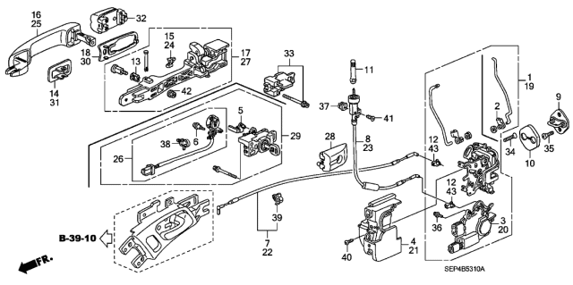 2005 Acura TL  Switch Assembly, Driver Side Door Cylinder Diagram for 72182SEPA01
