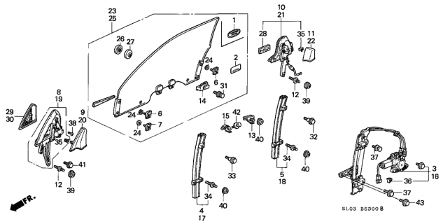 1994 Acura NSX  Garnish, Right Rear Sash Holder (Black) Diagram for 72243SL0003ZA