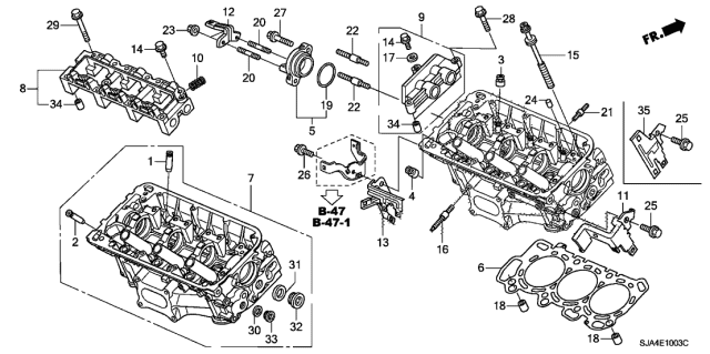 2009 Acura RL Stay, Crank Sensor Connector (1-2) Diagram for 32113RCAA00