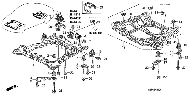 2006 Acura TL  Bolt, Flange (10X70) Diagram for 90167SEPA00