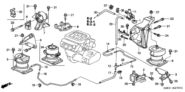 2002 Acura TL  Bolt, Flange (12X92) Diagram for 90161S0KA00