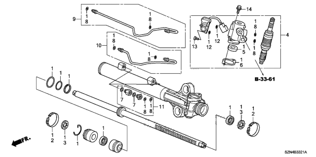 2011 Acura ZDX Gasket Diagram for 53666S87A01