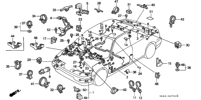 1992 Acura Integra  Grommet, Rear Door Hole (Black) Diagram for 91614SE7000