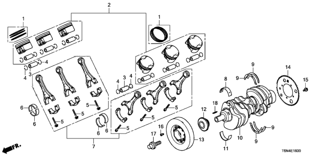 2018 Acura NSX  Clip, Piston Pin Diagram for 1311558GA00