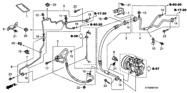 2007 Acura MDX  Clamp, Suction Hose Diagram for 80361STXA00