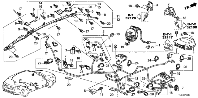 2011 Acura TSX  Module Assembly, Driver Side Side Curtain Airbag Diagram for 78875TL4A81